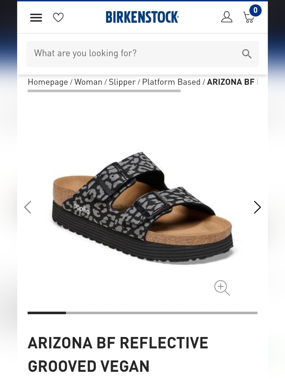 Birkenstock Arizona BF Reflective Two-Strap Sandal - Black/Silver Leopard